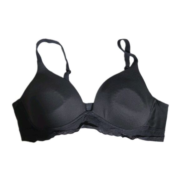 Warners Other - Warners Black Wireless Lightly Padded Bra Lace Trim Womens 40C GUC